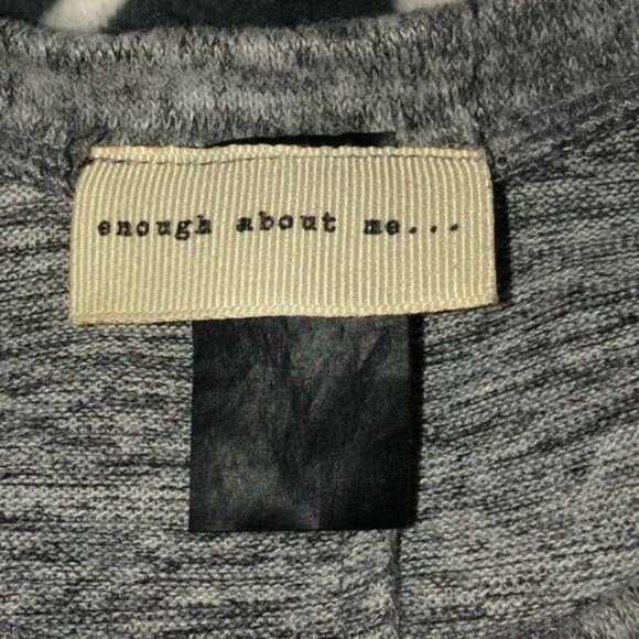 Juniors Size Medium ENOUGH ABOUT ME Blouse-Gray Sweater Slit Back - Picture 4 of 6
